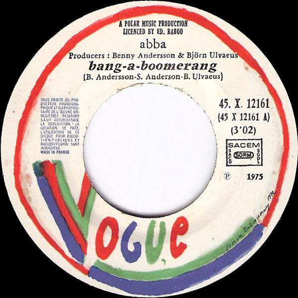 ABBA - Bang-A-Boomerang / S.O.S. | Vogue (45 X 12161) - 3