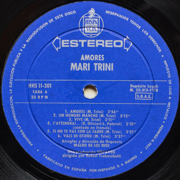 Mari Trini - Amores | Hispavox (HHS 11-201) - 3