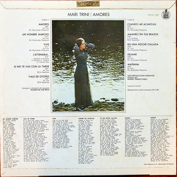 Mari Trini - Amores | Hispavox (HHS 11-201) - 2