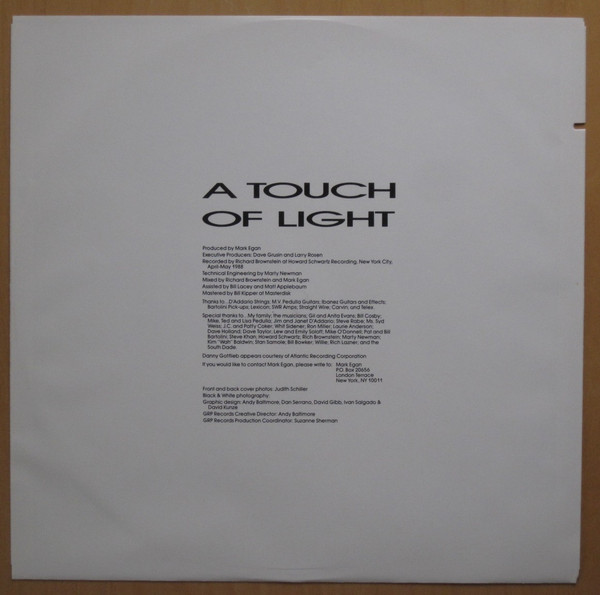 Mark Egan - A Touch Of Light | GRP (GR-9572) - 4