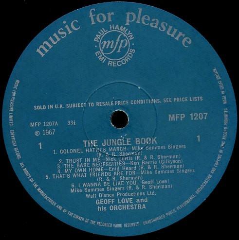Mike Sammes Singers And Geoff Love - The Jungle Book | Music For Pleasure (MFP 1207) - 3