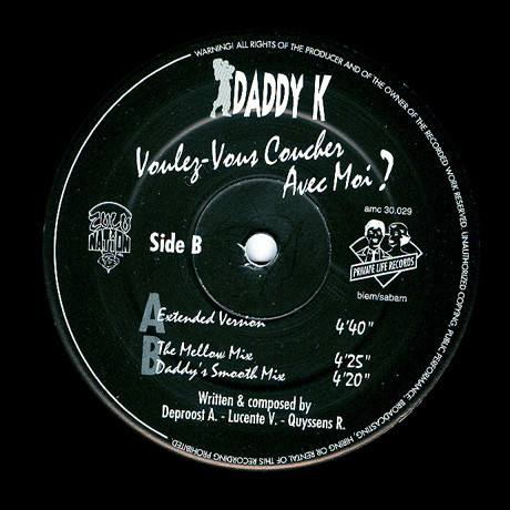 DJ Daddy K - Voulez-Vous Coucher Avec Moi? | Private Life Records (amc 30.029) - 3 DJ Daddy K - Voulez-Vous Coucher Avec Moi? | Private Life Records (amc 30.029) - 3