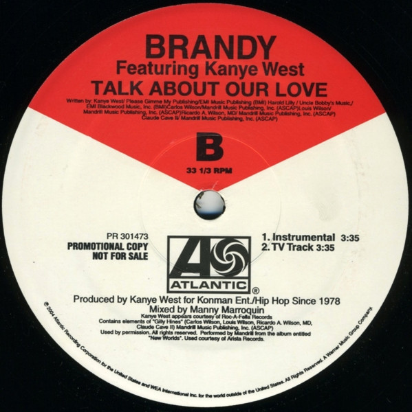 Brandy Featuring Kanye West - Talk About Our Love | Atlantic (PR 301473) - 4