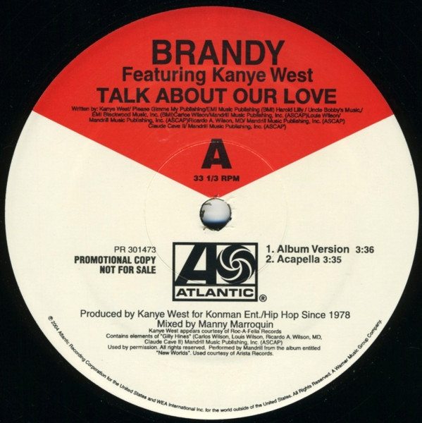 Brandy Featuring Kanye West - Talk About Our Love | Atlantic (PR 301473) - 3