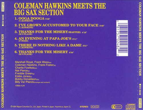 Coleman Hawkins - Meets The Big Sax Section | Savoy Jazz (SV-0248) - 2