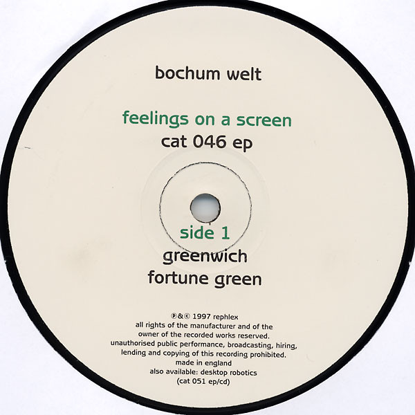 Bochum Welt - Feelings On A Screen | Rephlex (cat 046 ep) - 3