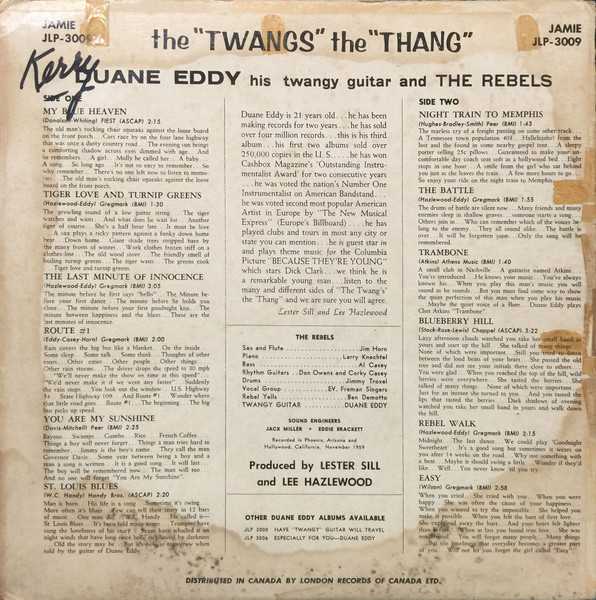 Duane Eddy And The Rebels - The "Twangs" The "Thang" [Vinyl] | Jamie (JLP-3009) - 2