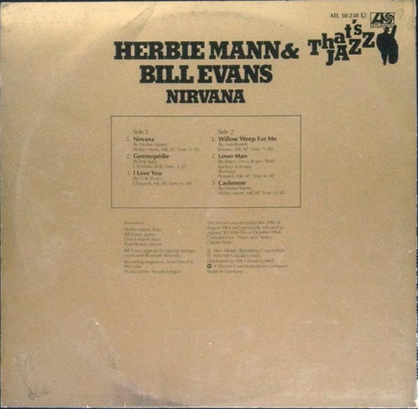 Herbie Mann & Bill Evans - Nirvana | Atlantic (ATL 50 238) - 2 Herbie Mann & Bill Evans - Nirvana | Atlantic (ATL 50 238) - 2