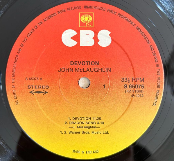 John McLaughlin - Devotion | CBS (S 65075) - 4 John McLaughlin - Devotion | CBS (S 65075) - 4