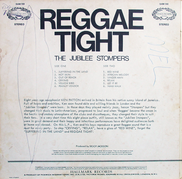 The Jubilee Stompers - Reggae Tight | Hallmark Records (SHM 708) - 2 The Jubilee Stompers - Reggae Tight | Hallmark Records (SHM 708) - 2