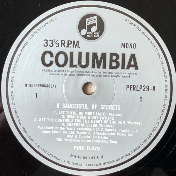 Pink Floyd - A Saucerful Of Secrets | Pink Floyd Records (PFRLP29) - 3