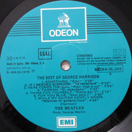 George Harrison - The Best Of George Harrison | Odeon (10 C 064-06249) - 3 George Harrison - The Best Of George Harrison | Odeon (10 C 064-06249) - 3