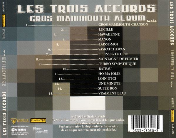 Les Trois Accords - Gros Mammouth Album Turbo [CD] | Indica (indcd050) - 2