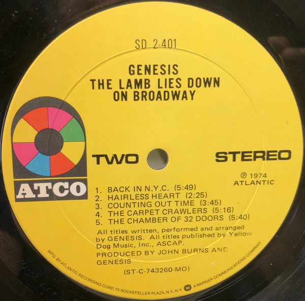 Genesis - The Lamb Lies Down On Broadway | ATCO Records (SD 2-401) - 3 Genesis - The Lamb Lies Down On Broadway | ATCO Records (SD 2-401) - 3