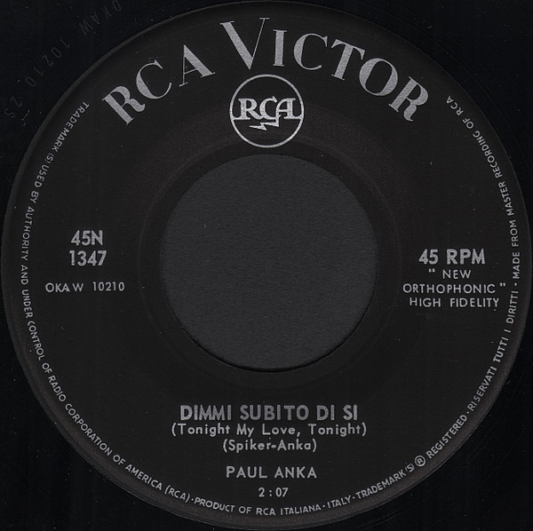 Paul Anka - Un Ricordo Per Te | RCA Victor (45N - 1347) - 4