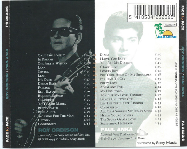 Roy Orbison & Paul Anka - Face 2 Face - Their Greatest Hits | Paradiso (PA 2523/6) - 2