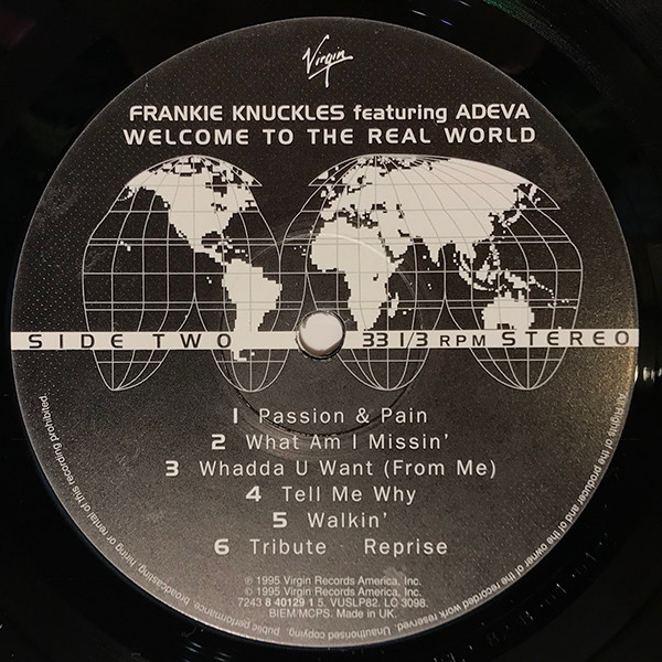Frankie Knuckles - Welcome To The Real World | Virgin (VUSLP 82) - 4 Frankie Knuckles - Welcome To The Real World | Virgin (VUSLP 82) - 4