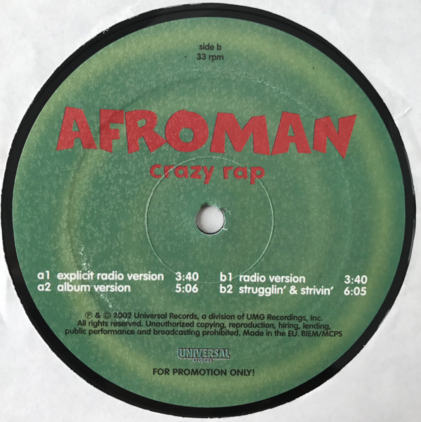 Afroman - Crazy Rap | Universal Records (none) - 4 Afroman - Crazy Rap | Universal Records (none) - 4