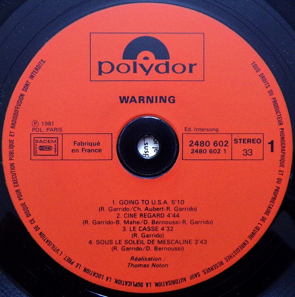 Warning - Warning | Polydor (2480 602) - 3