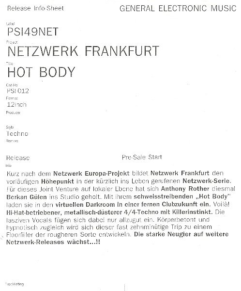 Netzwerk Frankfurt - Hot Body | Psi49net (PSI012) - 3
