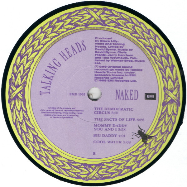 Talking Heads - Naked | EMI (EMD 1005) - 3