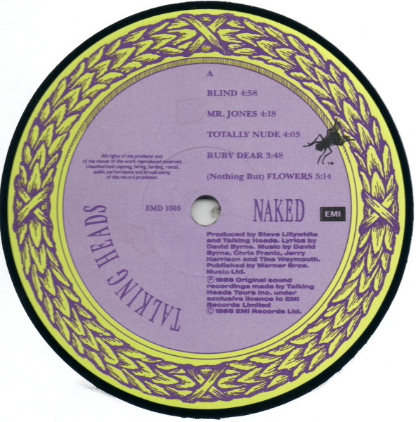 Talking Heads - Naked | EMI (EMD 1005) - 2