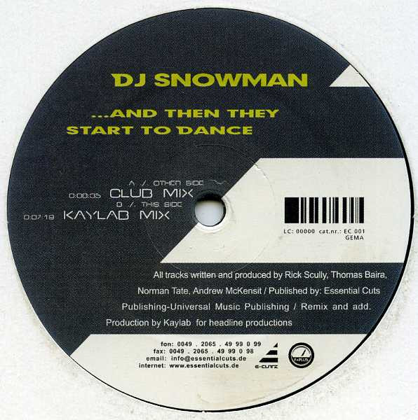 DJ Snowman - ...And Then They Start To Dance | E-Cutz (EC 001) - main