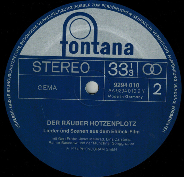Münchner Songgruppe - Eugen Thomass - Der Räuber Hotzenplotz (Lieder Und Szenen Aus Dem Ehmck-Film) | Fontana (9294 010) - 4