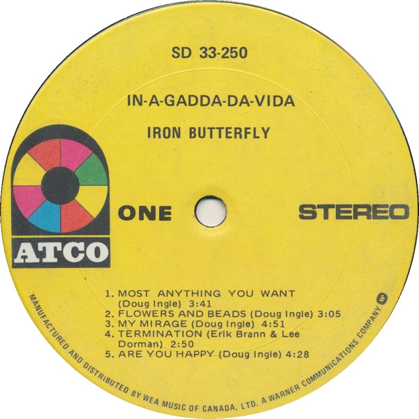 Iron Butterfly - In-A-Gadda-Da-Vida [Vinyl] | ATCO Records (SD 33-250) - 3