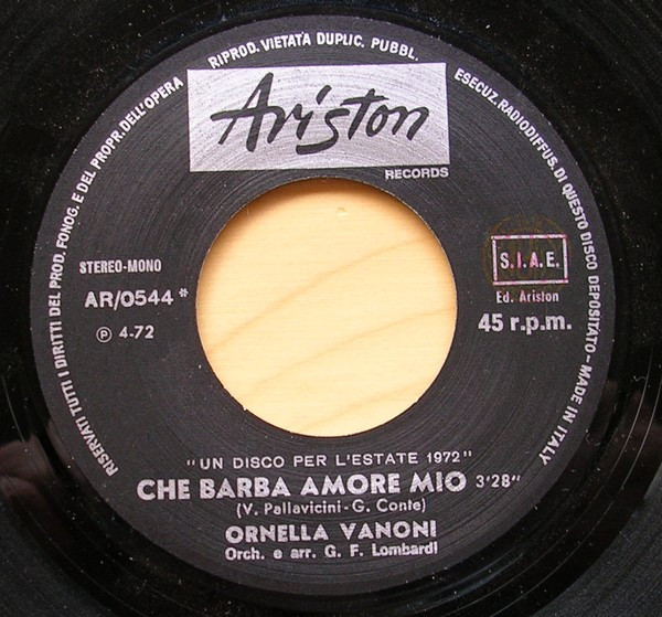 Ornella Vanoni - Che Barba Amore Mio... | Ariston (AR-0544) - 3