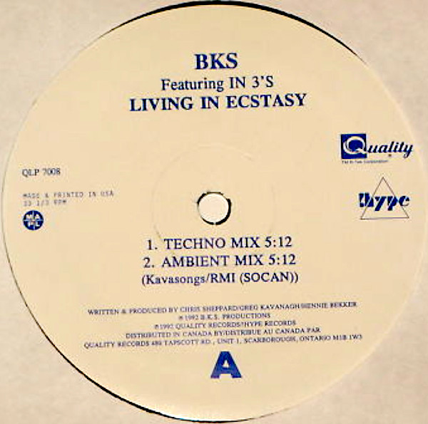 BKS Featuring In 3's - Living In Ecstasy | Quality (QLP 7008) - main BKS Featuring In 3's - Living In Ecstasy | Quality (QLP 7008) - main