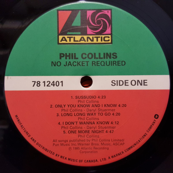 Phil Collins - No Jacket Required | Atlantic (78 12401) - 3
