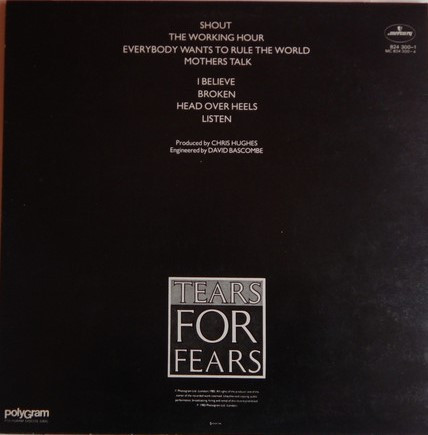 Tears For Fears - Songs From The Big Chair | Mercury (824 300-1) - 2 Tears For Fears - Songs From The Big Chair | Mercury (824 300-1) - 2