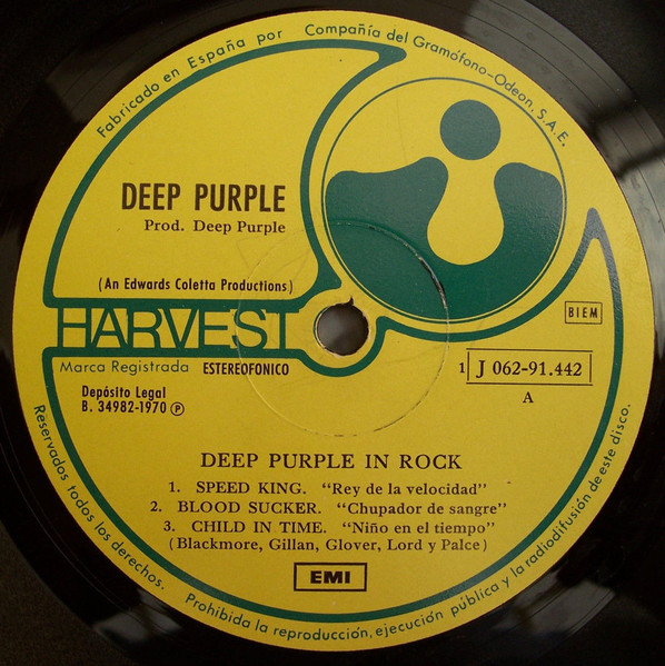 Deep Purple - In Rock | Harvest (1 J 062-91.442) - 3 Deep Purple - In Rock | Harvest (1 J 062-91.442) - 3