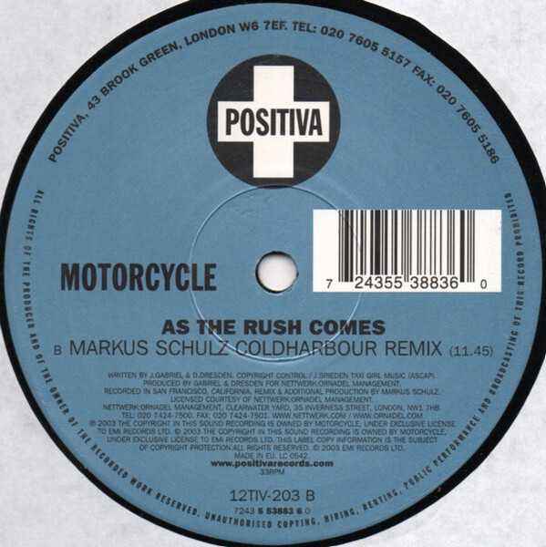 Motorcycle - As The Rush Comes | Positiva (12TIV-203) - 4 Motorcycle - As The Rush Comes | Positiva (12TIV-203) - 4