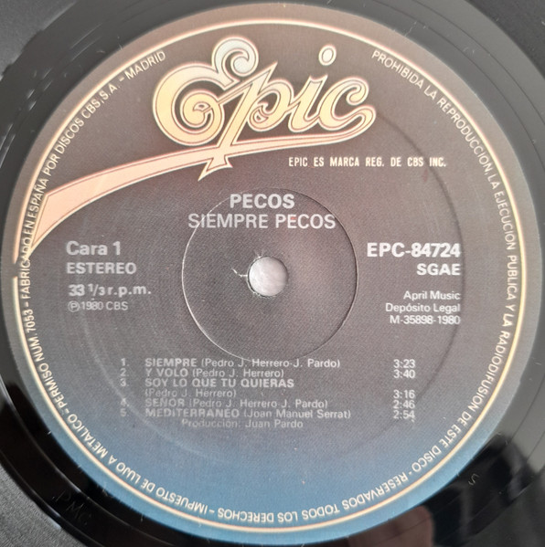 Pecos - Siempre Pecos | Epic (EPC 84724) - 3