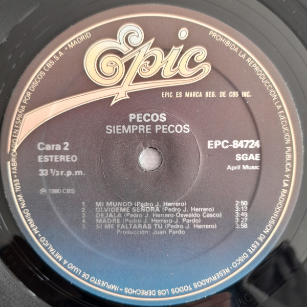 Pecos - Siempre Pecos | Epic (EPC 84724) - 4