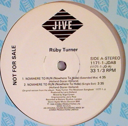 Ruby Turner - Nowhere To Run (Nowhere To Hide) | Jive (1171-1-JDAB) - main