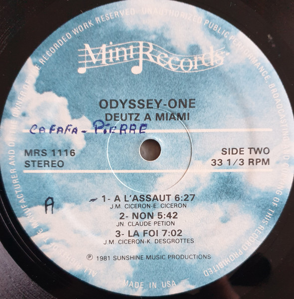 Odyssey-One - Deutz A Miami | Mini Records (MRS 1116) - 4