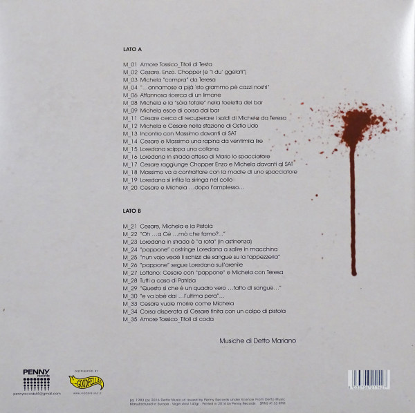 Detto Mariano - Amore Tossico - Colonna Sonora Originale | Penny Records (PNY3305LPC) - 2