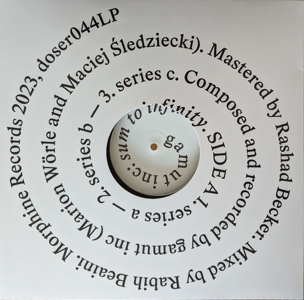 Gamut Inc - Sum To Infinity | Morphine Records (Doser044LP) - main