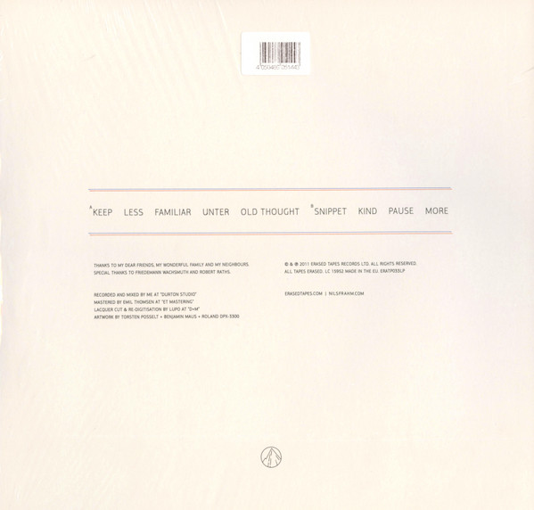 Nils Frahm - Felt | Erased Tapes Records (ERATP033LP) - 2