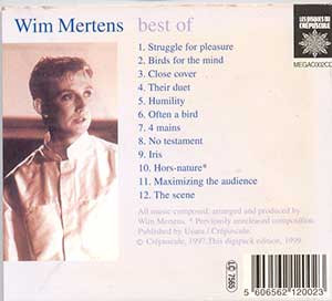 Wim Mertens - Best Of | Les Disques Du Crépuscule (MEGAC002CD) - 3 Wim Mertens - Best Of | Les Disques Du Crépuscule (MEGAC002CD) - 3