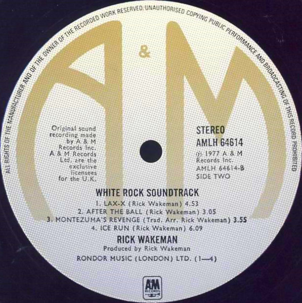 Rick Wakeman - White Rock | A&M Records (AMLH 64614) - 4