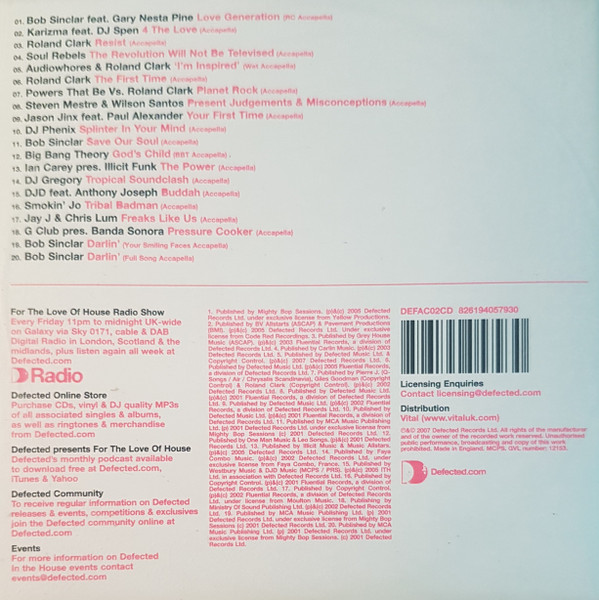 Various - Defected Accapellas Volume 2 (Preachers) | Defected (DEFAC02CD) - 2 Various - Defected Accapellas Volume 2 (Preachers) | Defected (DEFAC02CD) - 2