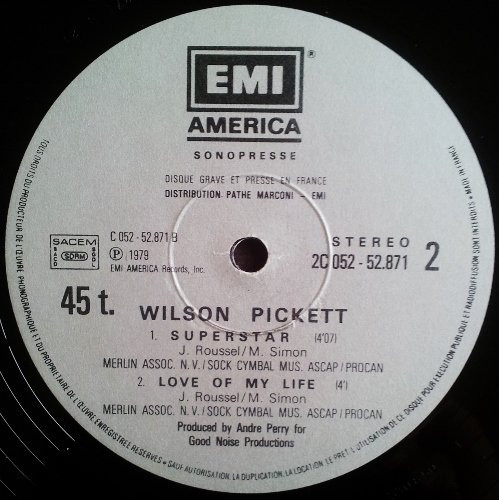 Wilson Pickett - Groove City / Superstar / Love Of My Life | EMI America (2C 052 52871) - 3