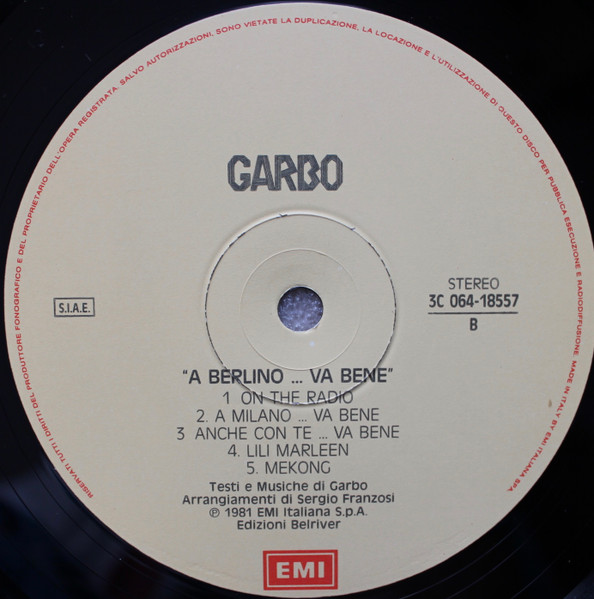 Garbo - A Berlino...Va Bene | EMI (3C 064-18557) - 4