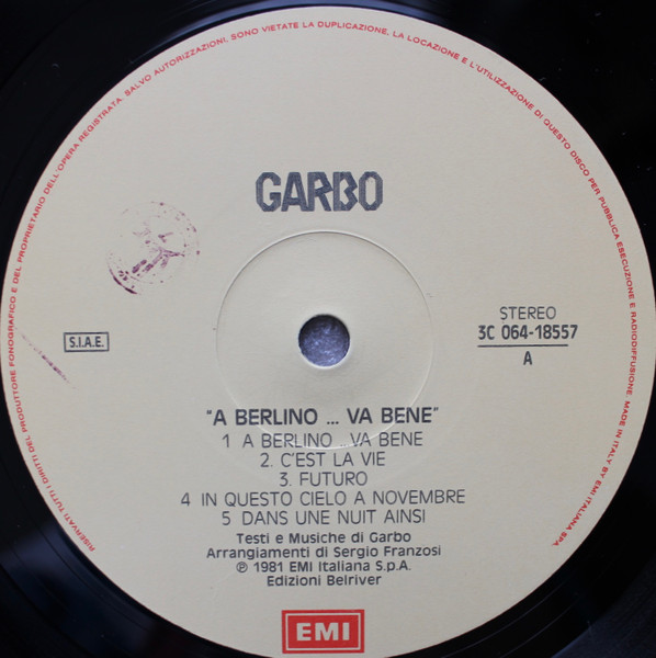 Garbo - A Berlino...Va Bene | EMI (3C 064-18557) - 3