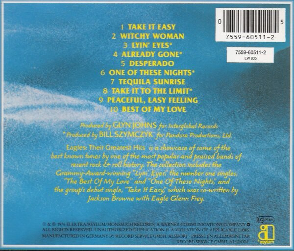 Eagles - Their Greatest Hits 1971-1975 | Asylum Records (253 017) - 2 Eagles - Their Greatest Hits 1971-1975 | Asylum Records (253 017) - 2