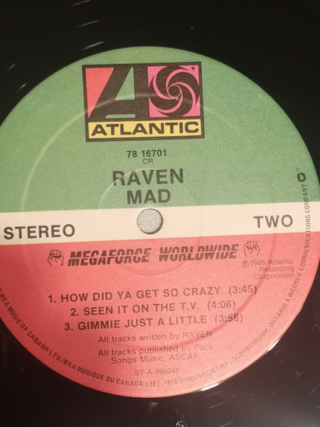 Raven - Mad | Atlantic (78 16701) - 4 Raven - Mad | Atlantic (78 16701) - 4